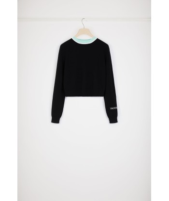 Pull à col contrasté en coton et laine suggérées chez