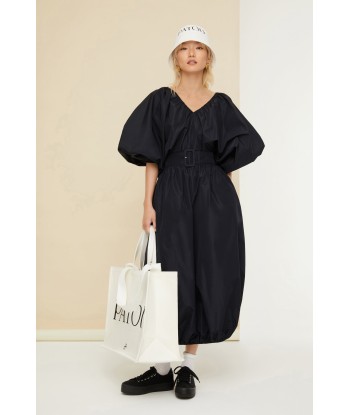 Belted maxi dress in eco-friendly faille Economisez 