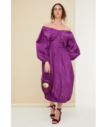 Belted maxi dress in eco-friendly faille de la marque