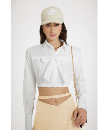 Chemise courte à noeud en coton éco-responsable commande en ligne