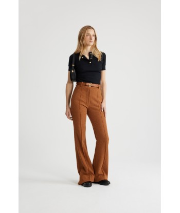 Pantalon évasé en tweed de laine éco-responsable et coton bio en ligne